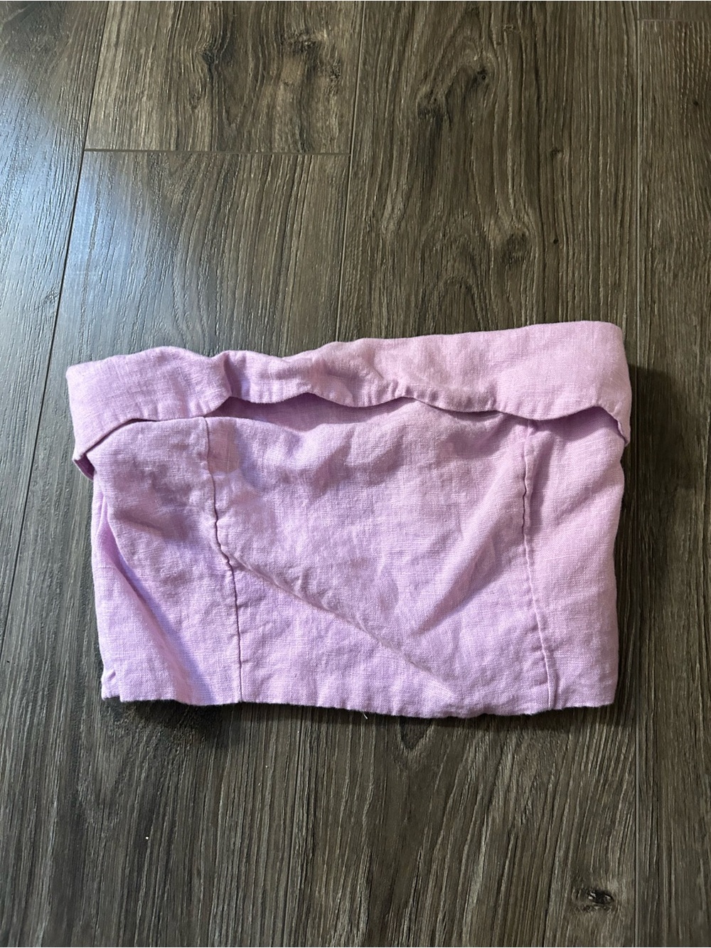 Abercrombie & Fitch Lilac Scallop-Hem Linen Mini Skirt and top 2 piece set - Picture 7 of 8